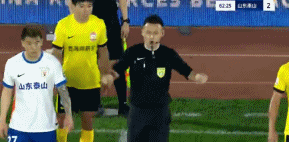 对手球队犯规，裁判吹罚点球，现场情绪高涨